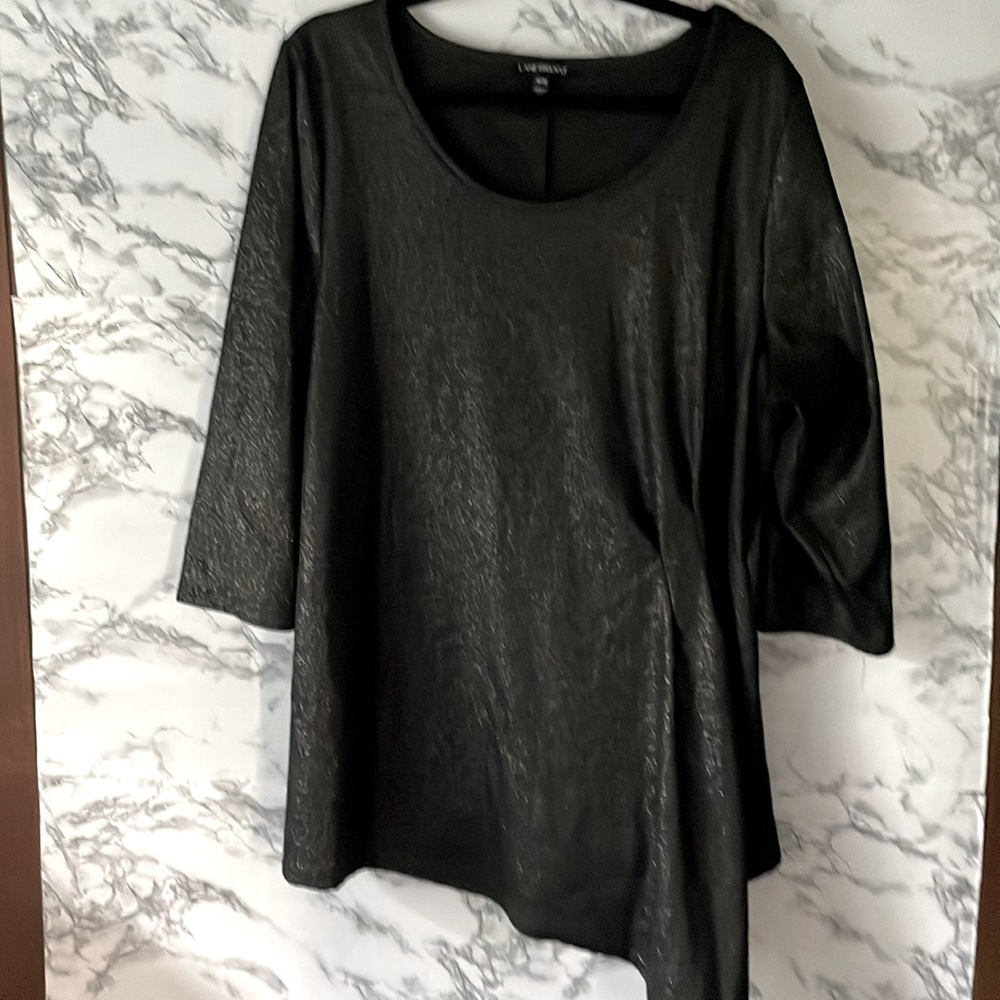 Lane Bryant size 18/20 black sparkle knit top.
